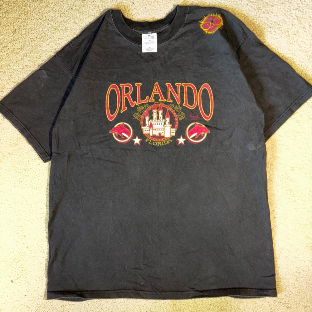 Vintage Orlando Florida Mens Size XL Tultex  Black Short Sleeve T-Shirt